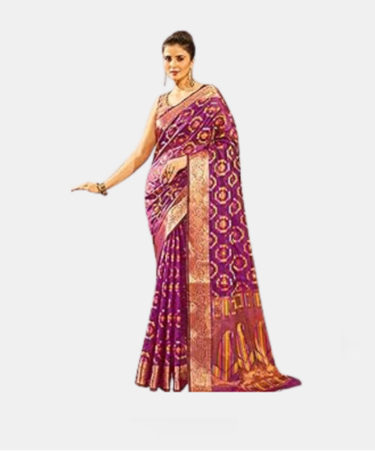 SWORNOF Women's kanjivaram banarasi silk saree for Patola festival Saree