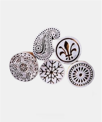 Ecofynd Round Wood Block Stamps (Pack of 5)